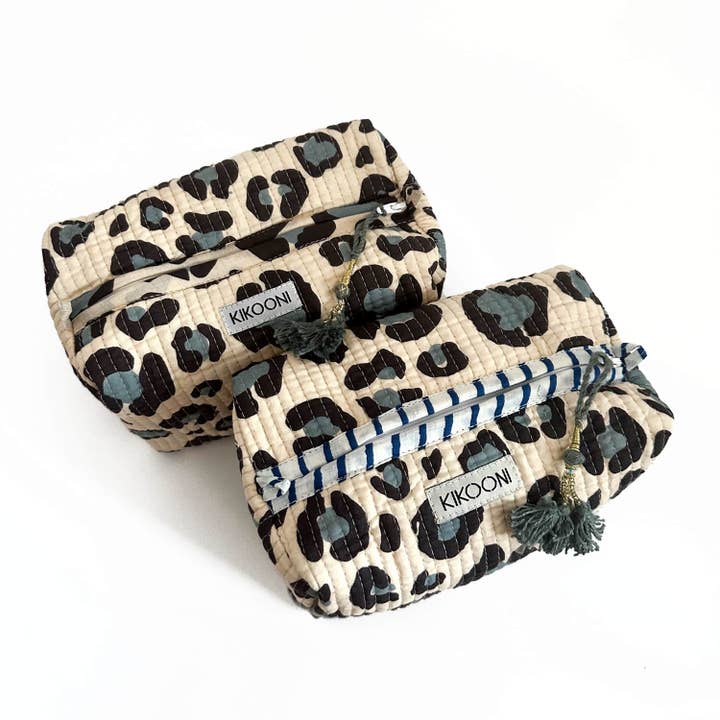 kikooni - Wholesale Makeup/Cosmetic Bag - Handmade small cosmetic bag "blue Leo"