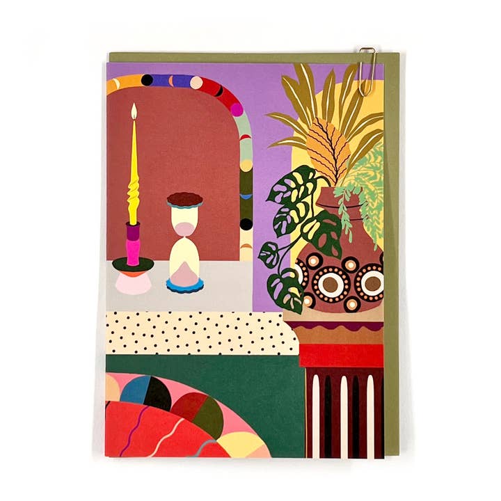 Timer Botanical Lifestyle Abstract Interiors Greeting Card for wholesale by Pavilion