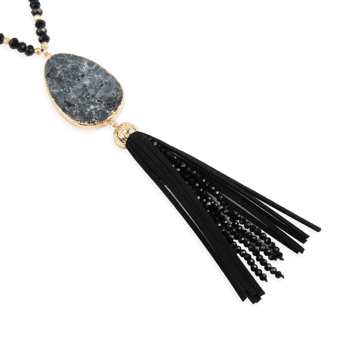 MYS Wholesale Inc - Wholesale Pendant/Charm Necklace - Natural Stone With Tassel Pendant Necklace0