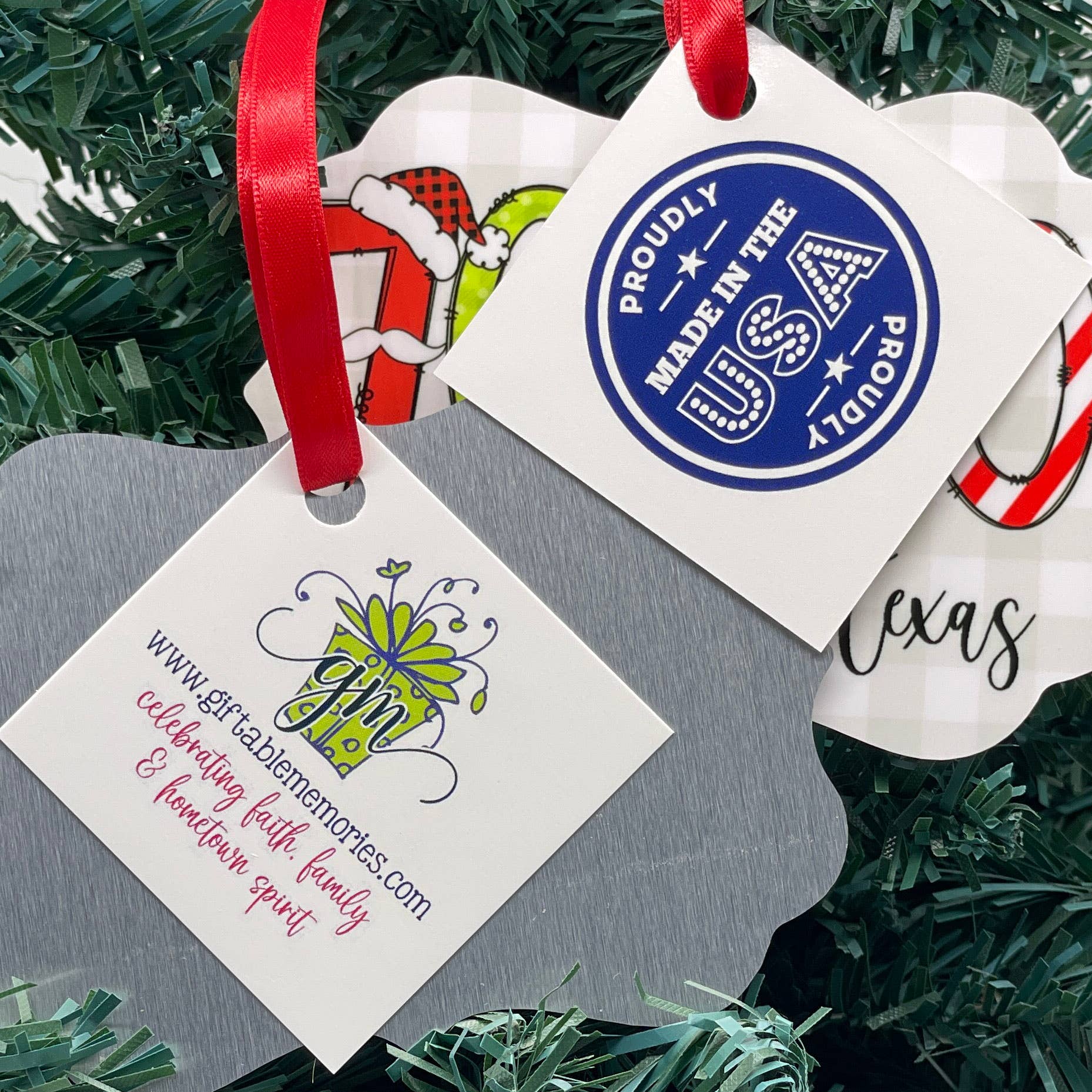 Giftable Memories - Wholesale Ornament - Custom Zip Code Town State Christmas Font Ornament1