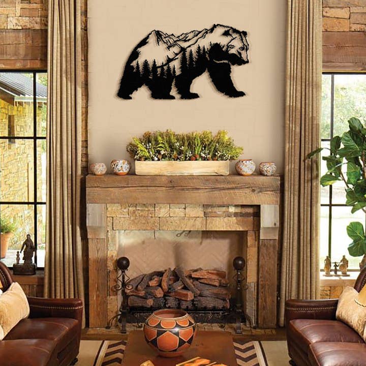 Landscape Bear metalen wanddecoratie - APT626 voor wholesale door NOXART LLC
