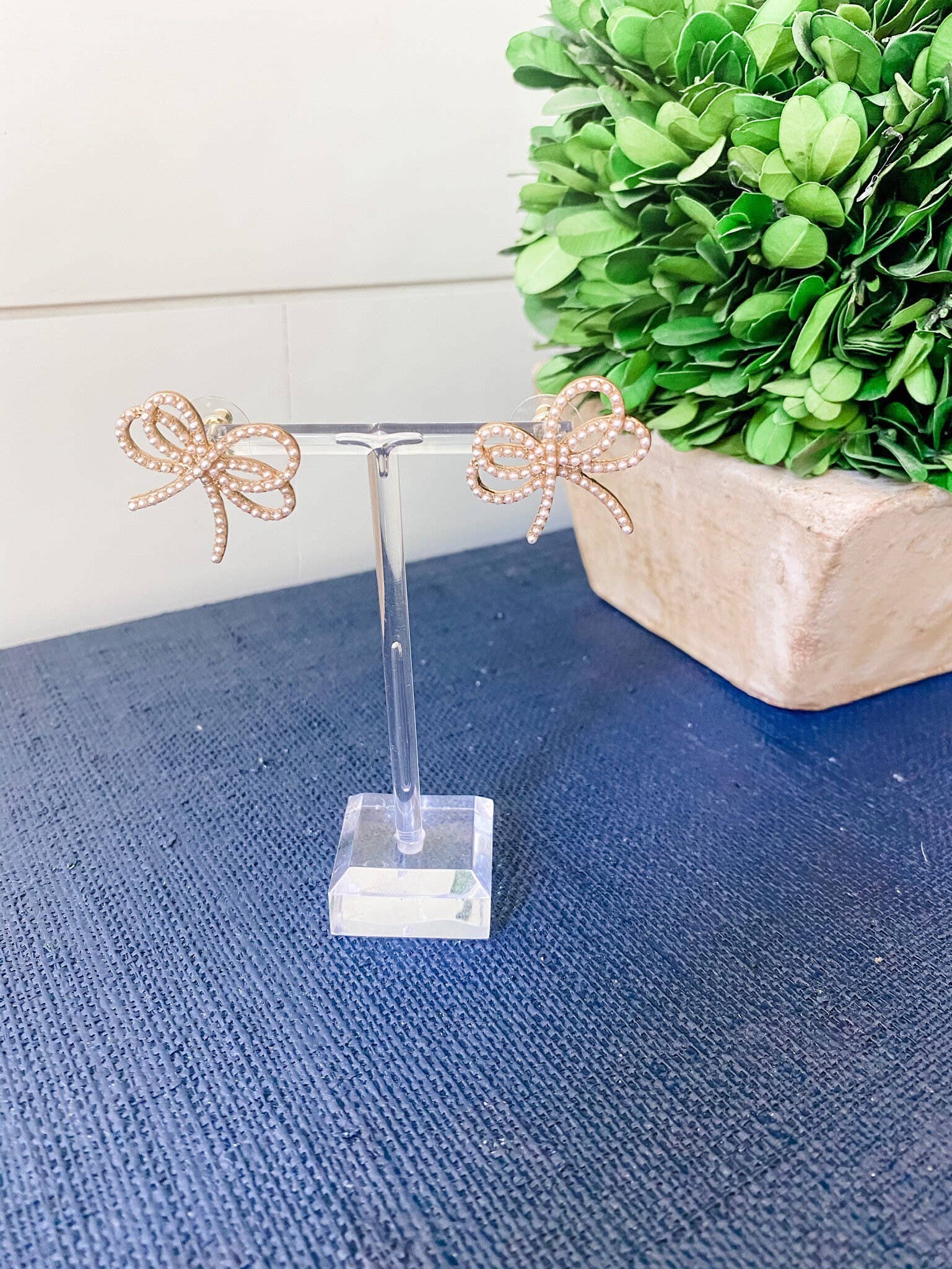 Brookhaven Baubles - Wholesale Stud/Post Earrings - Dainty Pearl Bow Earrings - Southern Statement Jewelry3