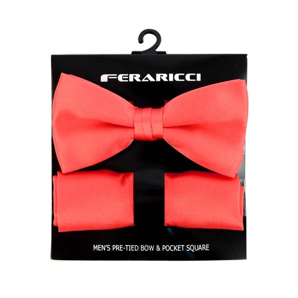 Selini New York - Wholesale Bow Tie - Men's - 100% Poly Satin Men's Banded Bow Tie and Hanky21