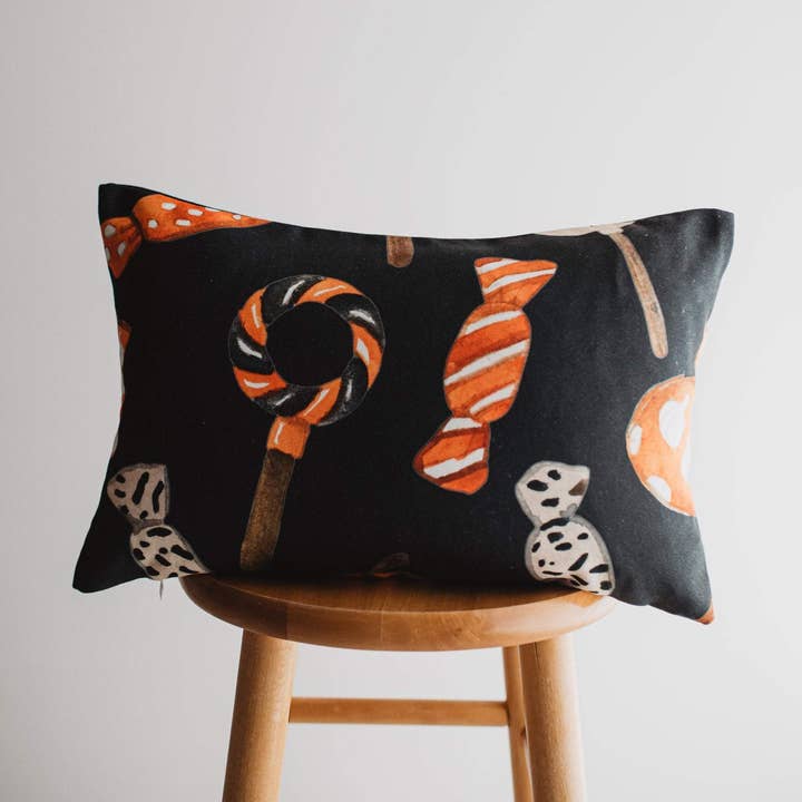 Funda de almohada de caramelo truco o trato | fundas de almohada de Halloween | Decoración de otoño | Decoración de habitaciones | Almohadas decorativas | Regalo para ella | Almohadas de sofá para venta al por mayor de UniikPillows