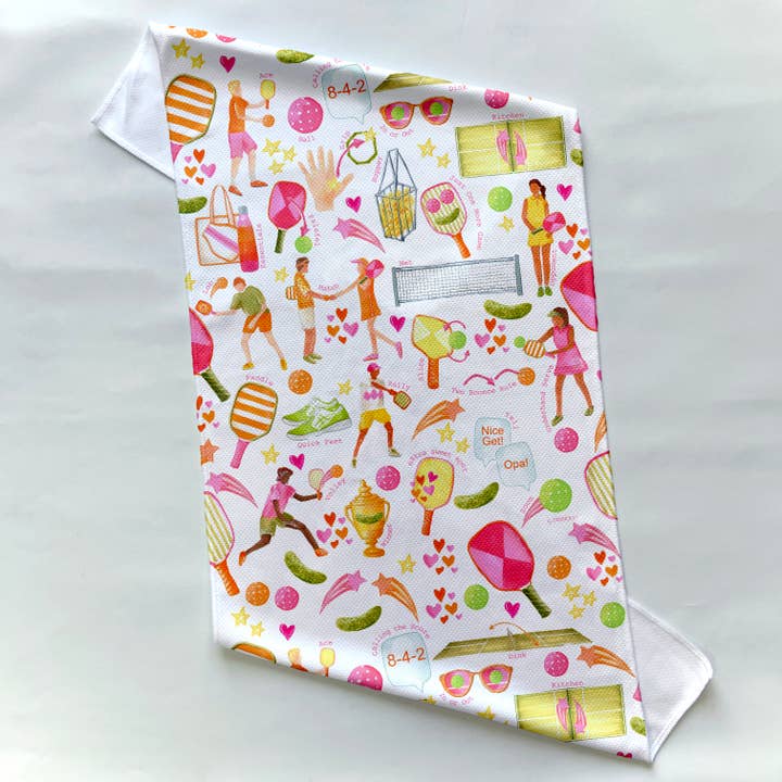 Serviette rafraîchissante de 32 po à motif Pickleball Alphabet pour la vente par Dishique