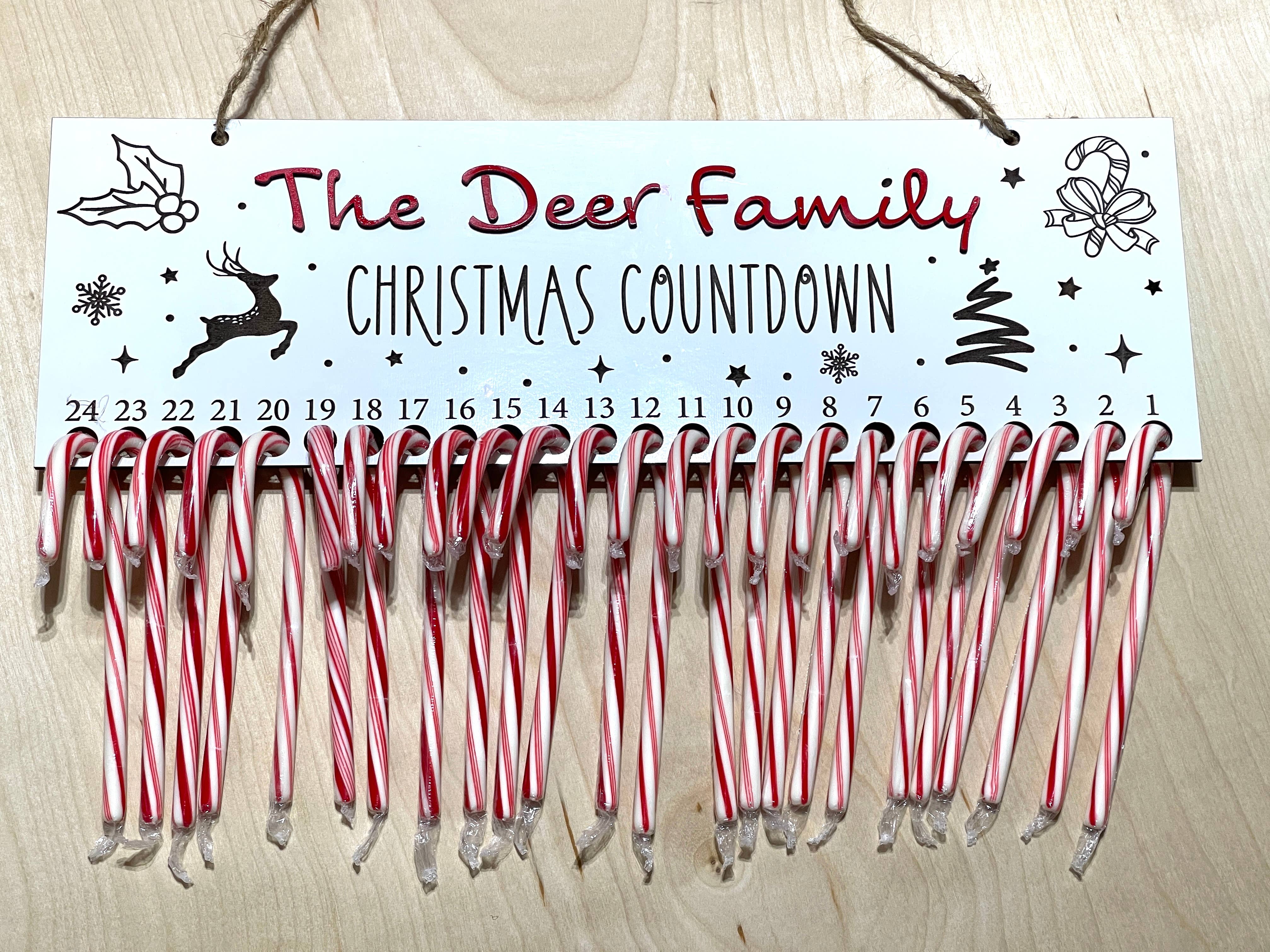 Deer Custom Designs - Wholesale Advent Calendar - Candy Cane Christmas Countdown Advent Calendar Sign4