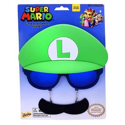 H2W dba Sun-Staches - Vente Lunettes de soleil – unisexe - Staches solaires Nintendo Luigi Mustache sous licence officielle1