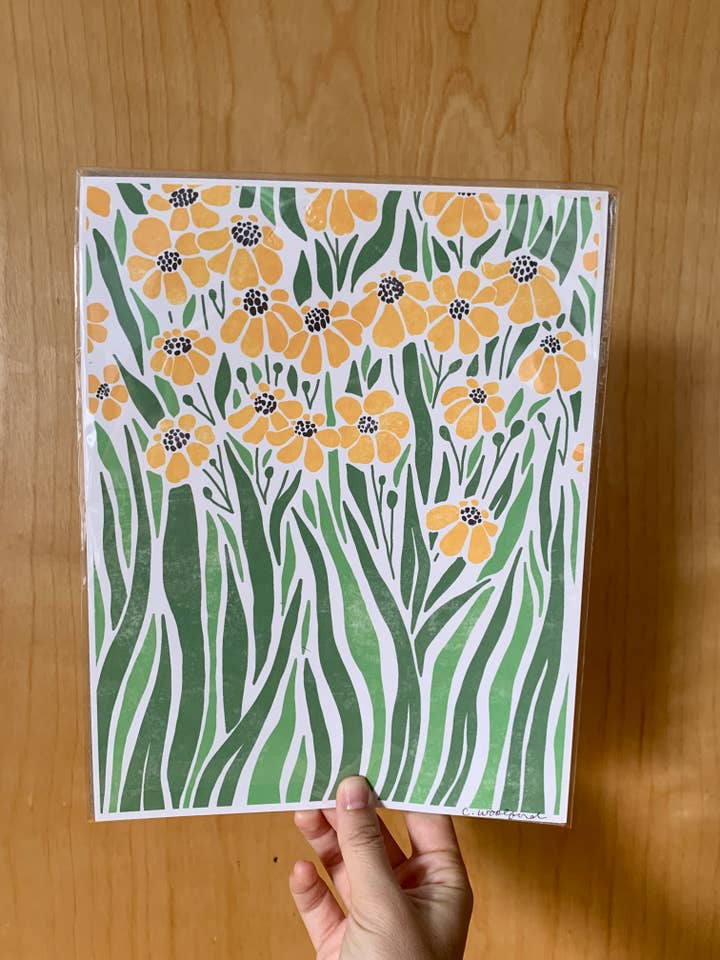 Black Eyed Susan Art Print - Frankie Sue Design Co. for wholesale by Frankie Blue