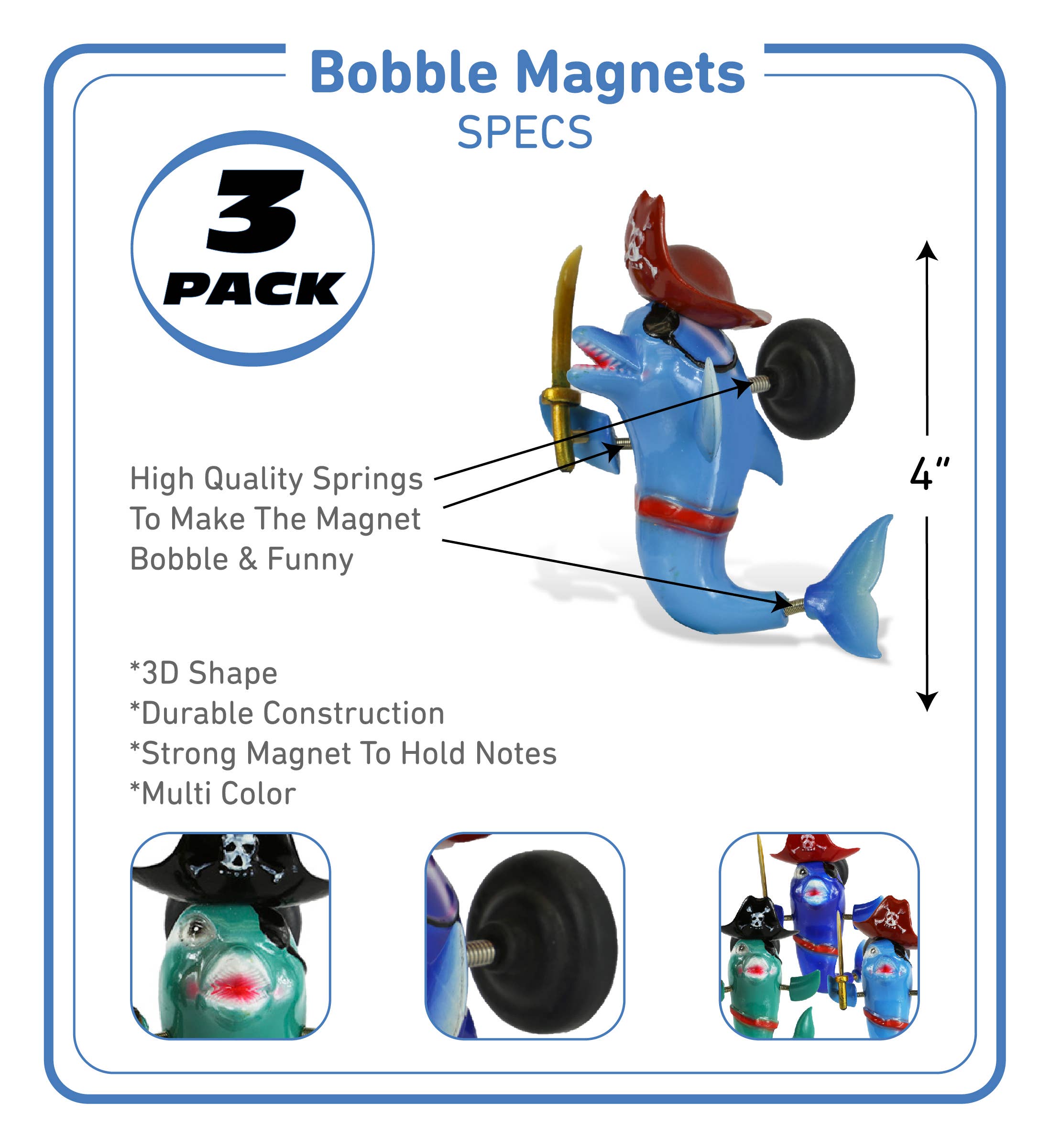 Cota Global - Wholesale Magneet - Bobble Magneet - Dolfijn Piraat1
