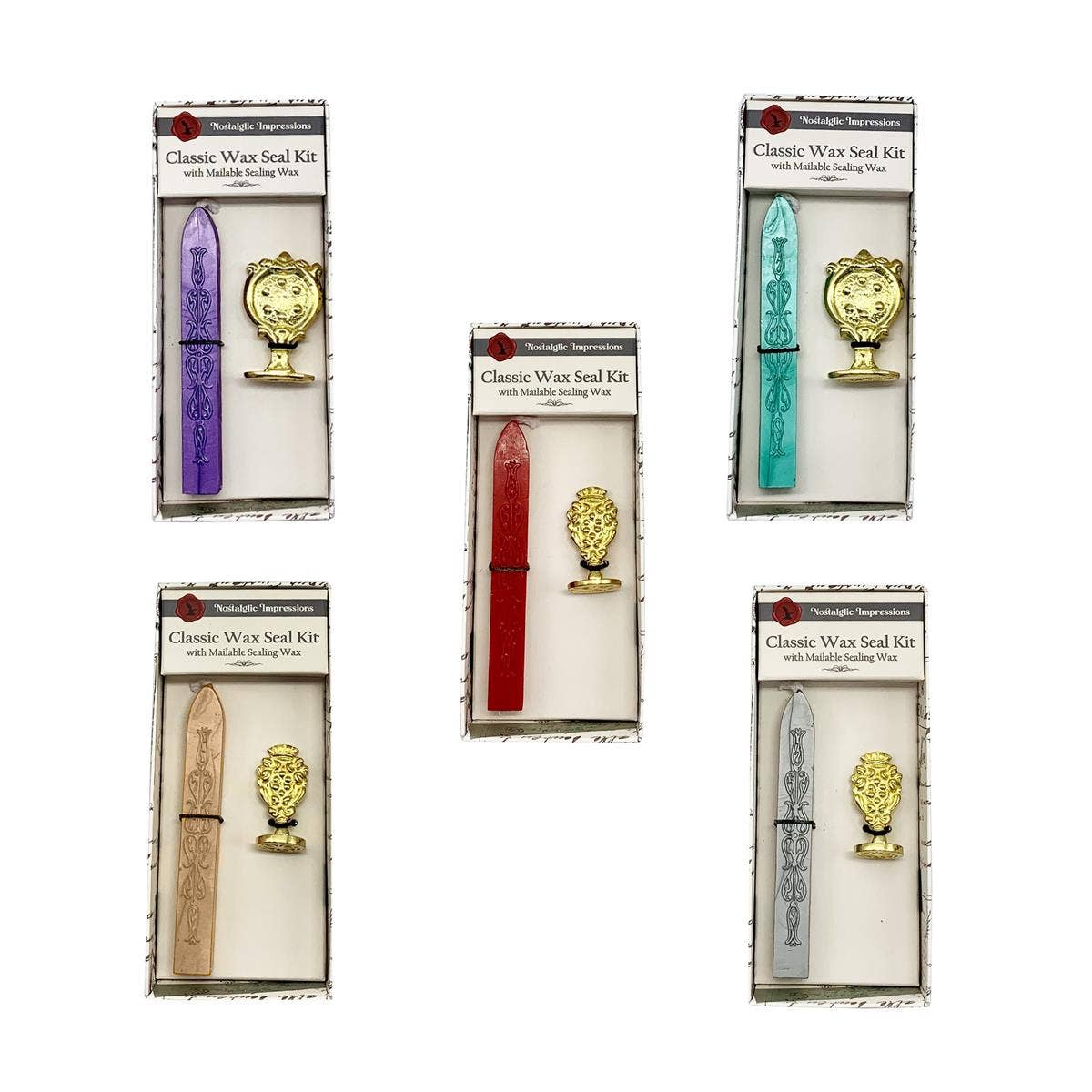 Freund Mayer & Co. - Wholesale Retailer Display - Paper & Novelty - Florentine Wax Seal Kits in Display  20-Symbols or Initials2