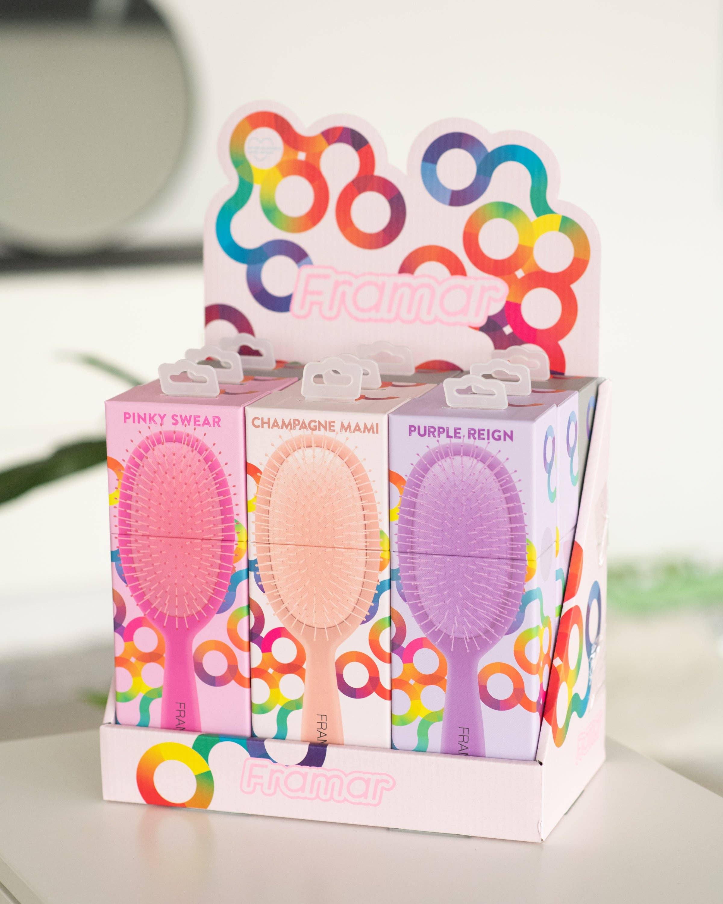 Framar Hair Brushes & Hair Accessories - Wholesale Hair Brush/Comb - Core Detangles - 9PC Brush Display5