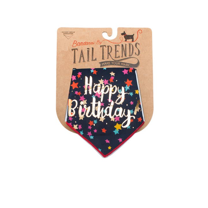 Blue Happy Birthday Dog Bandana for wholesale on Faire