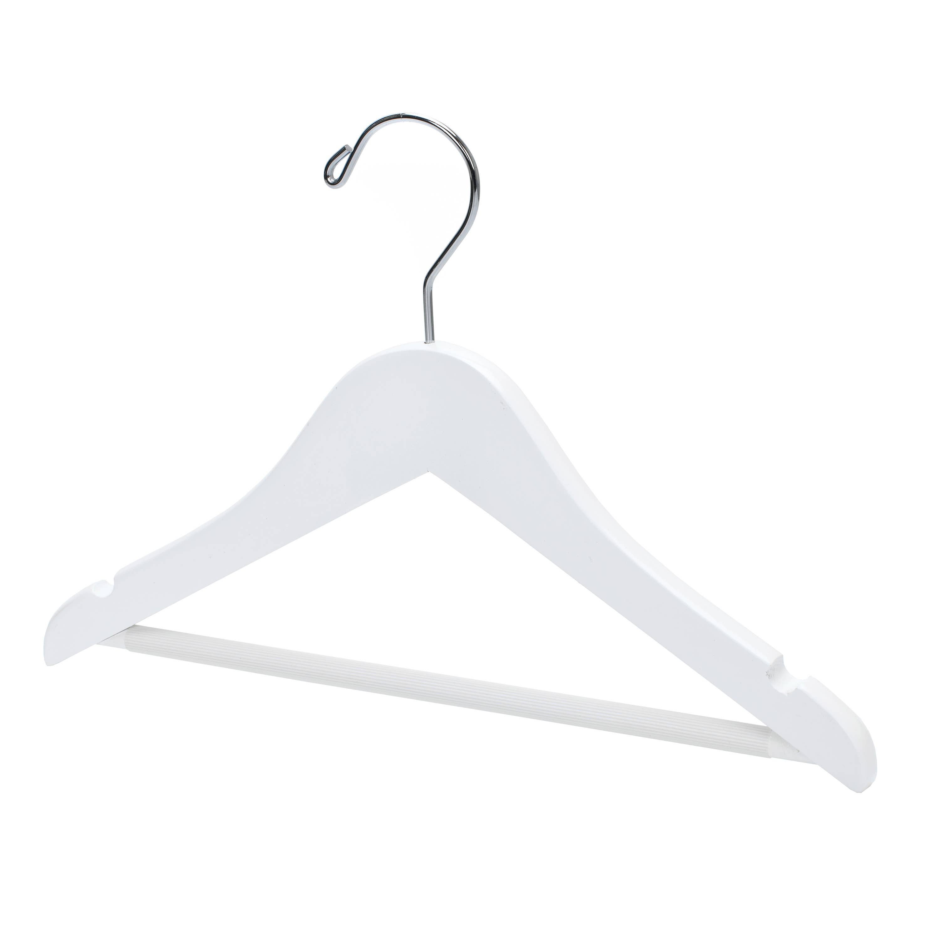 Quality Hangers - Venta al por mayor Percha para la ropa - Perchas de madera para niños de 30 cm con barra, 80 unidades blancas9