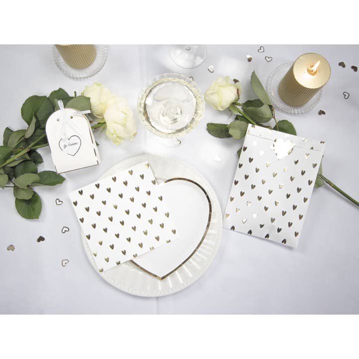 Tim&Puce Factory - Wholesale Disposable Napkin - GOLDEN HEART NAPKINS X 165