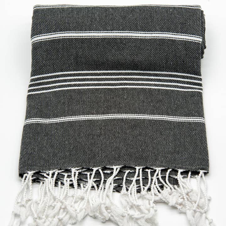 Istanbul Authentic Bazaar - Wholesale Beach towel - Turkish Cotton Towel - Black Sultan Series2