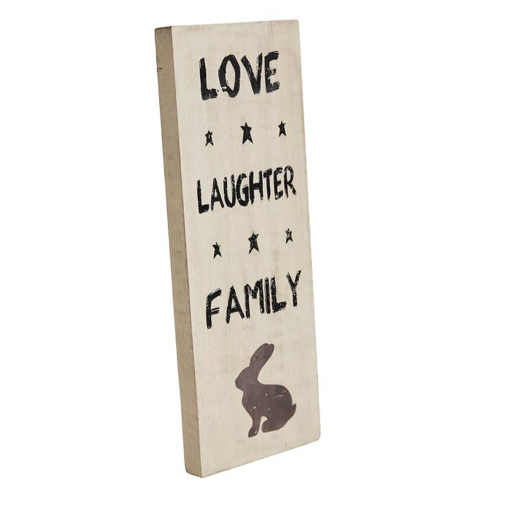 VHC Brands - Wholesale Sign - Love Laughter Family Wooden Sign 14.5x5.5
