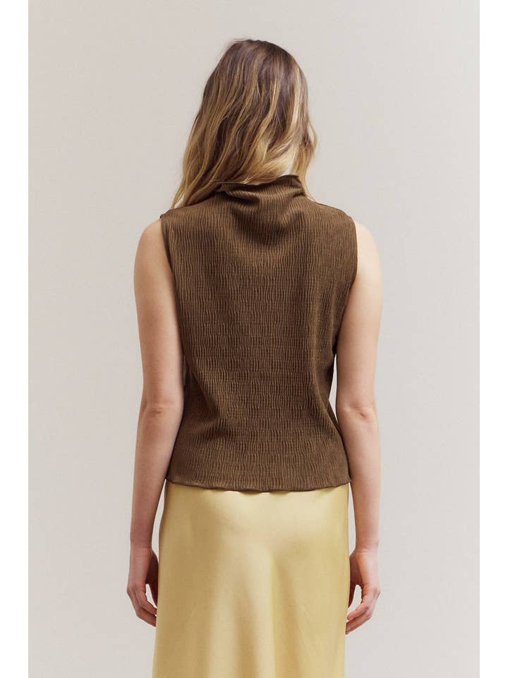 Grade & Gather - Wholesale Blouse - Women's - 42068 - CRINKLED VELVET MOCK NECK TOP11