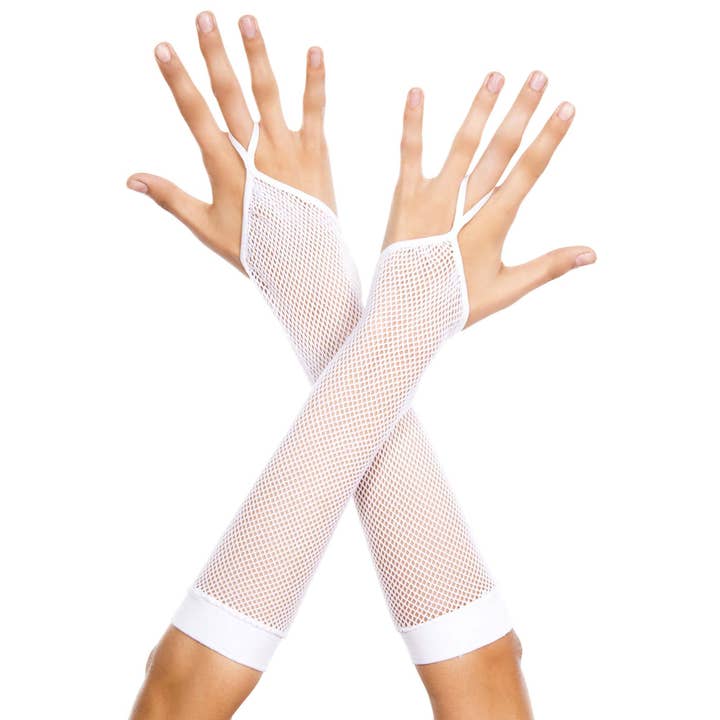 Lingerie Mart - Wholesale Arm Warmers - Women's - Music Legs Finger Loop Fishnet Arm Warmer ML430