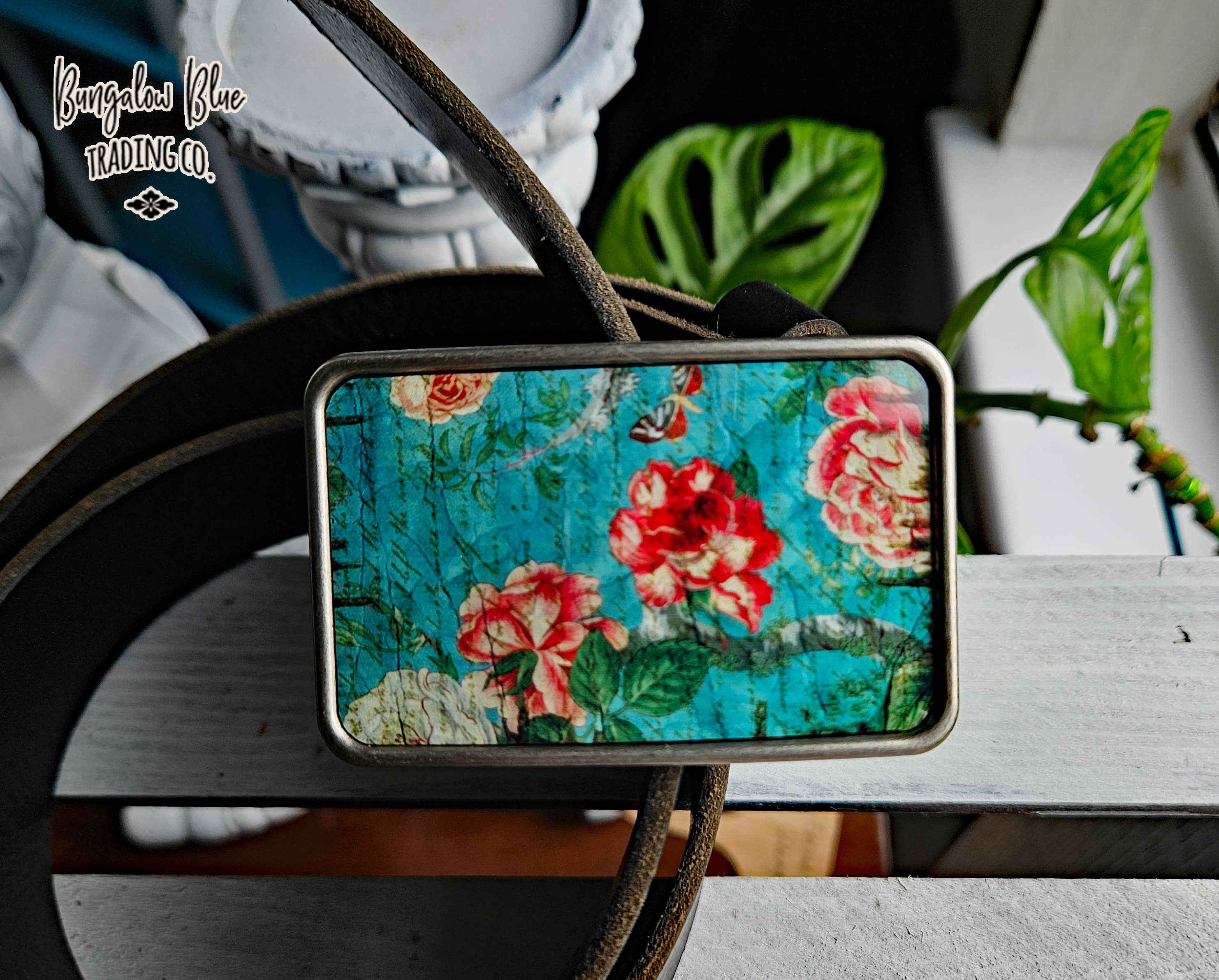 Bungalow Blue Trading Co - Wholesale Belt Buckle - Women's - Vintage Rose Belt Buckle1