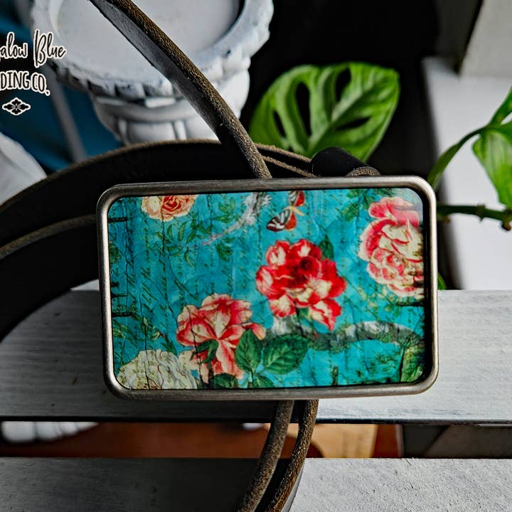 Bungalow Blue Trading Co - Wholesale Belt Buckle - Women's - Vintage Rose Belt Buckle1