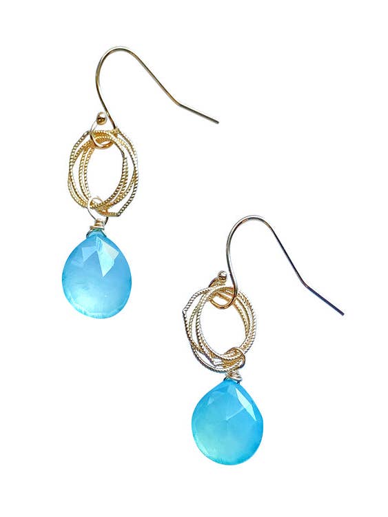 14K gold fill or sterling cluster and semi-precious earrings for wholesale by Treisi