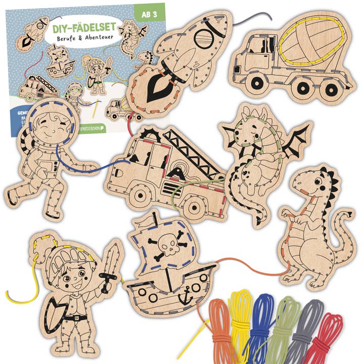 Papierdrachen DIY Fädelset aus Holz - Berufe & Abenteuer für den Großhandel von Papierdrachen