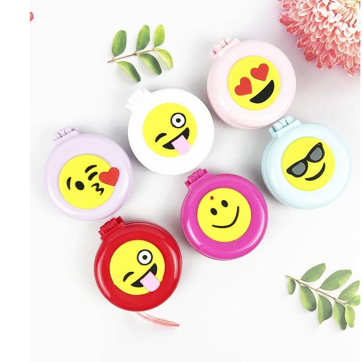 EMOJI ROUND SHAPED HAIRCOMB WITH MIRROR for wholesale by JHP Collection