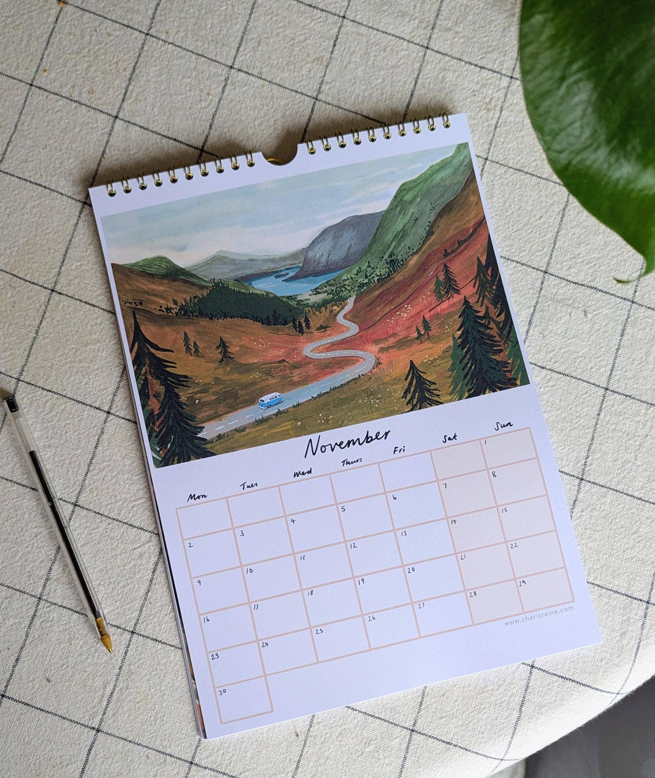 Charis Raine Illustration - Wholesale Calendar - 2026 Illustrated Landscapes Calendar A42