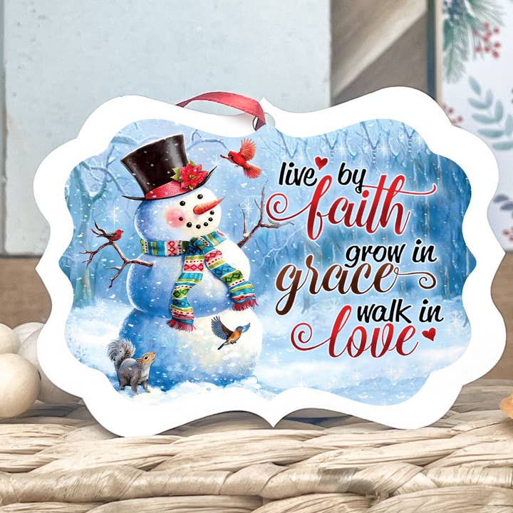 Snowman Faith Christmas Ornament, Christmas, Ornaments for wholesale by Shades Jewelry & Gifts