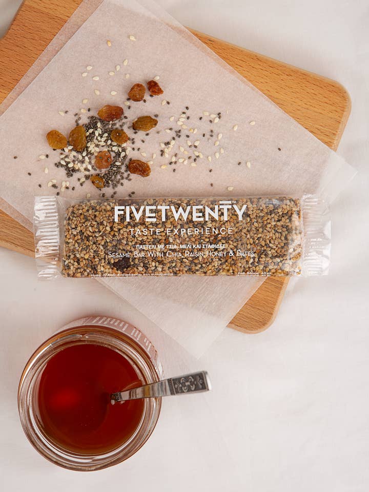 Sesame bar with chia and honey 40g for wholesale by FiveTwenty Taste Experience