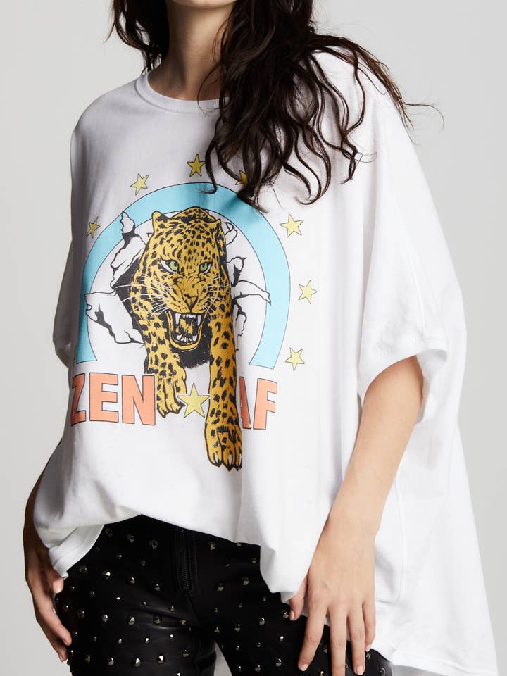 WHITE 302273 - 130 Zen Af Cheetah One Size Ss Burn Out for wholesale on Faire0