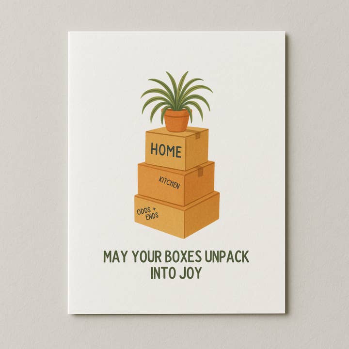 May Your Boxes Unpack Into Joy Card| New Home Moving Card for wholesale by My Country Greetings