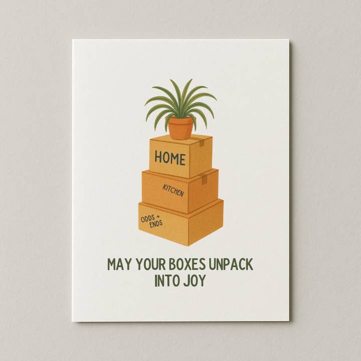 May Your Boxes Unpack Into Joy Card| New Home Moving Card for wholesale by My Country Greetings