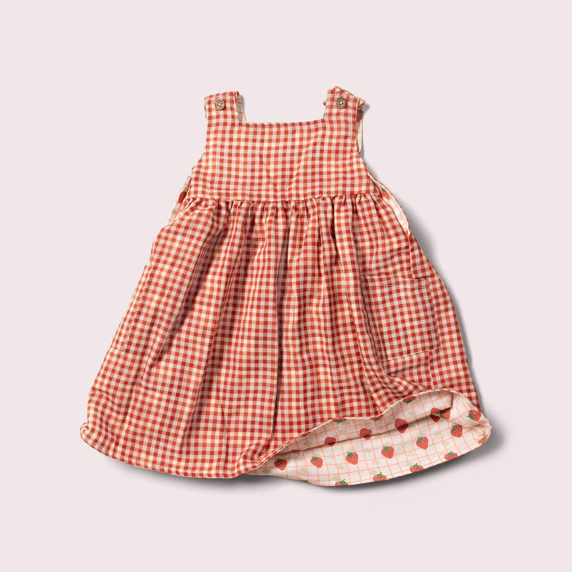 Strawberry Days Reversible Pinny Dress for wholesale on Faire1