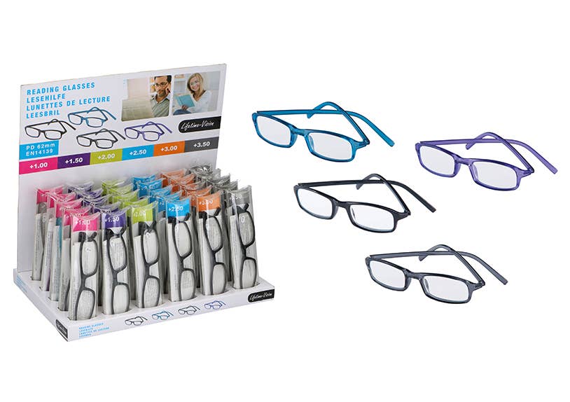 Wurm - Wholesale Gag Gift/Novelty Gift - Reading aid with plastic frame, 6 strengths, 4x, (W/H/D) 3x13x2cm0