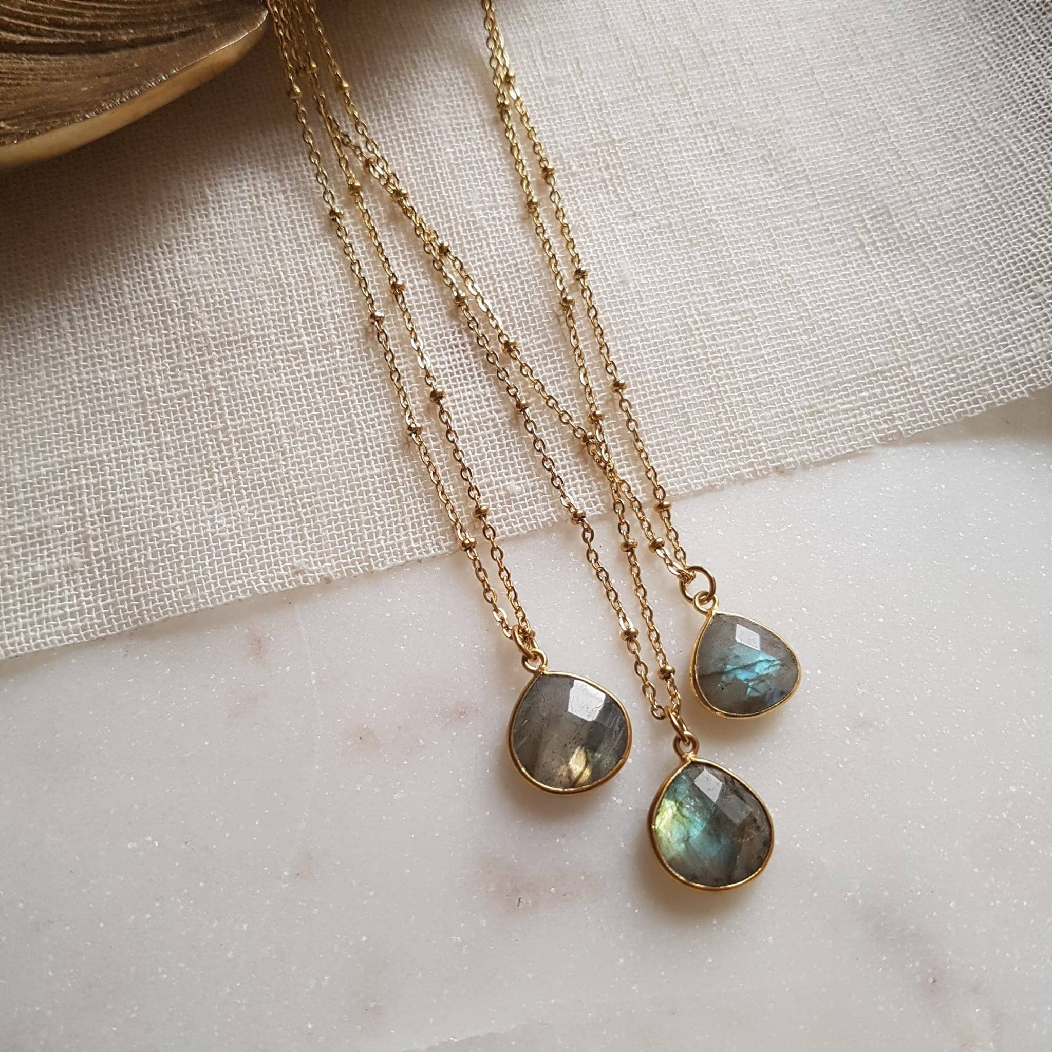 GINANDGER - Wholesale Pendant/Charm Necklace - COLLIER JUSTINE LABRADORITE1