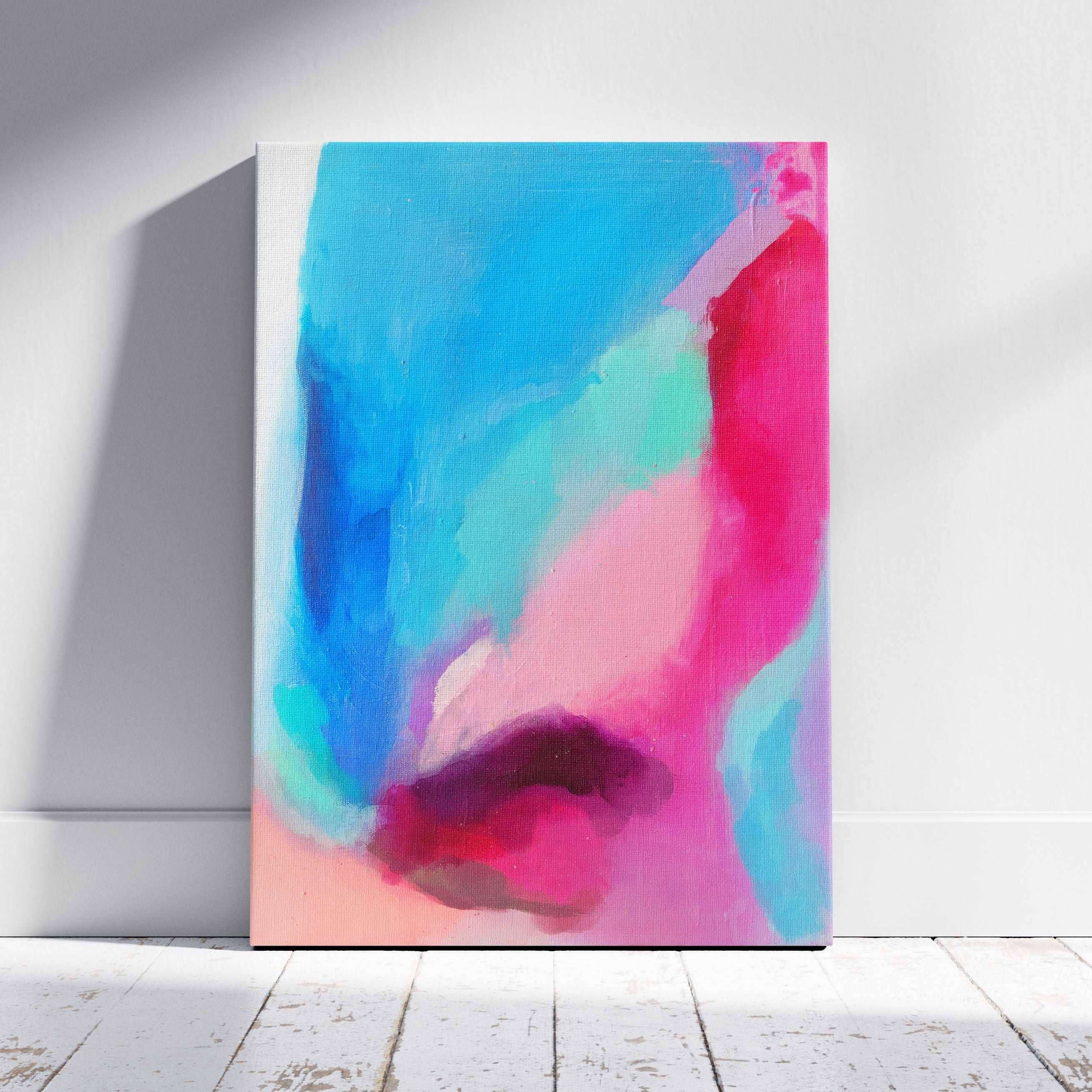 House Prints – Großhandel Kunstdruck – Gerahmter Kunstdruck auf Leinwand, abstrakt, leuchtend, Frühlings-Aquarell0