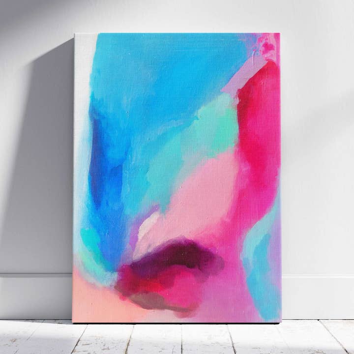 House Prints – Großhandel Kunstdruck – Gerahmter Kunstdruck auf Leinwand, abstrakt, leuchtend, Frühlings-Aquarell0