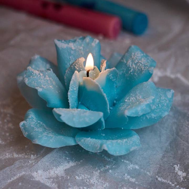 Handmade Beeswax Rose Candle for wholesale by Eco Candle Lab