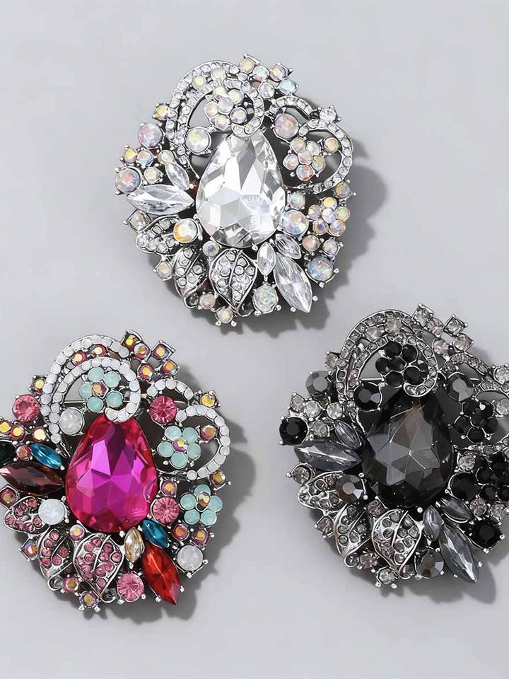 CWMM10725_VINTAGE RHINESTONE GLASS BROOCH PIN for wholesale by NINEXIS