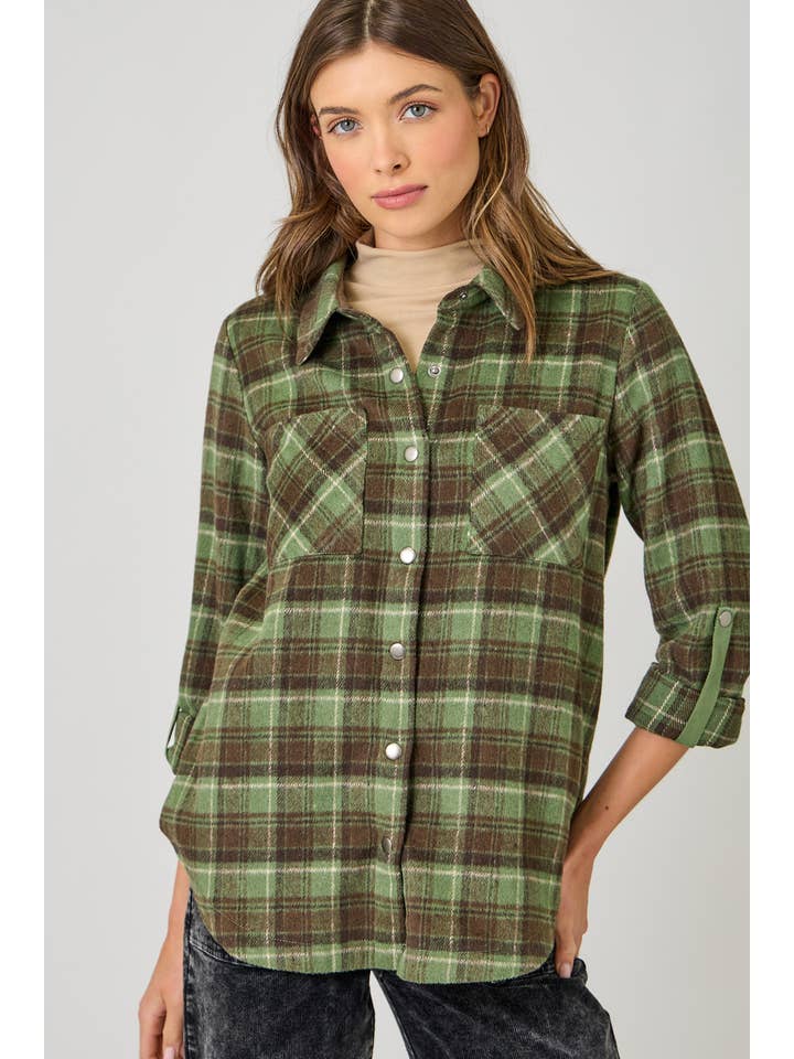 Mystree - Wholesale Shirt Jacket/Shacket - Women's - 61157 Plaid Shirt Jacket 1