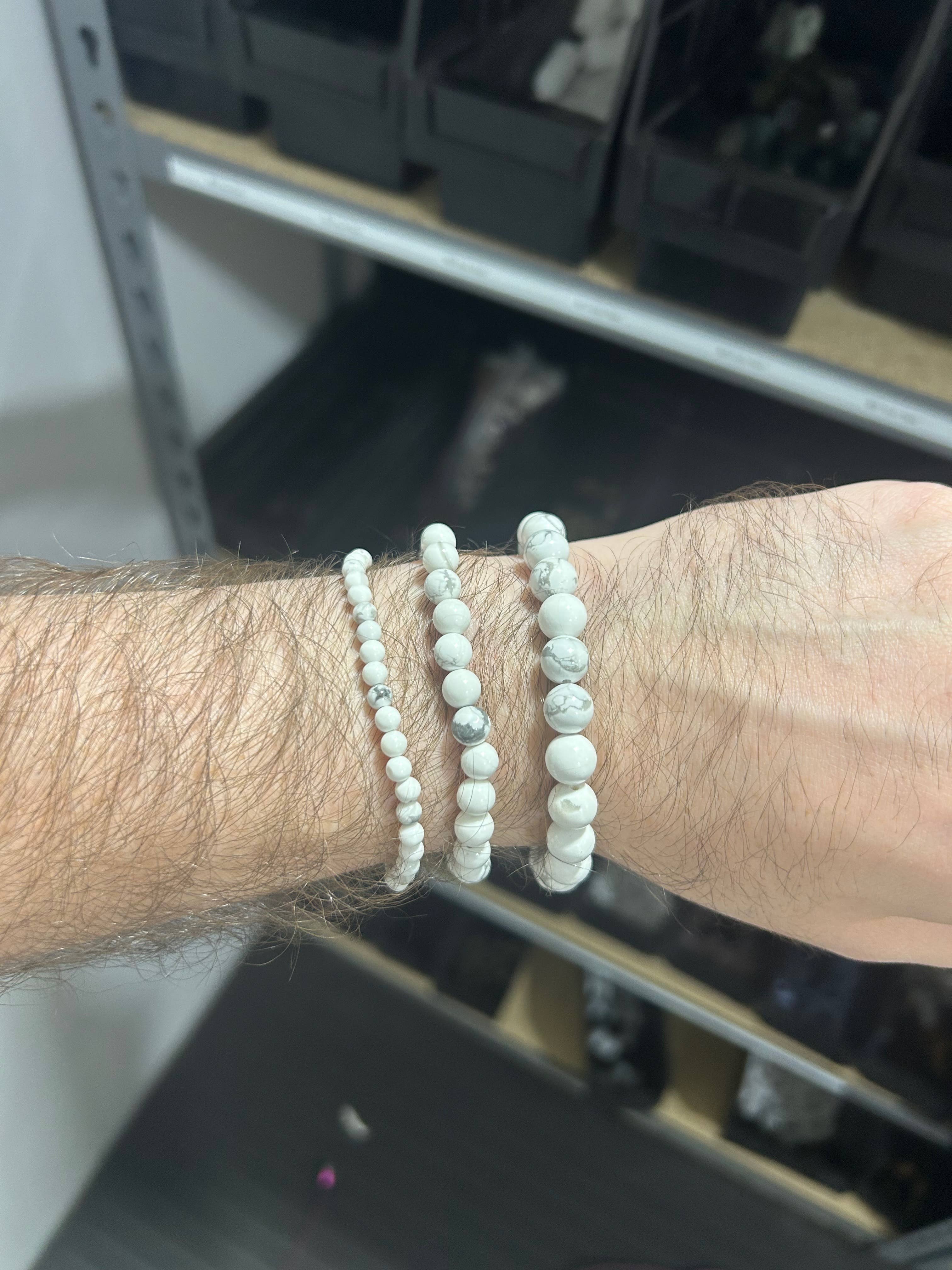 Pebble House - Wholesale Beaded Bracelet - Howlite Bracelet 4mm/6mm/8mm - Crystals & Stones6