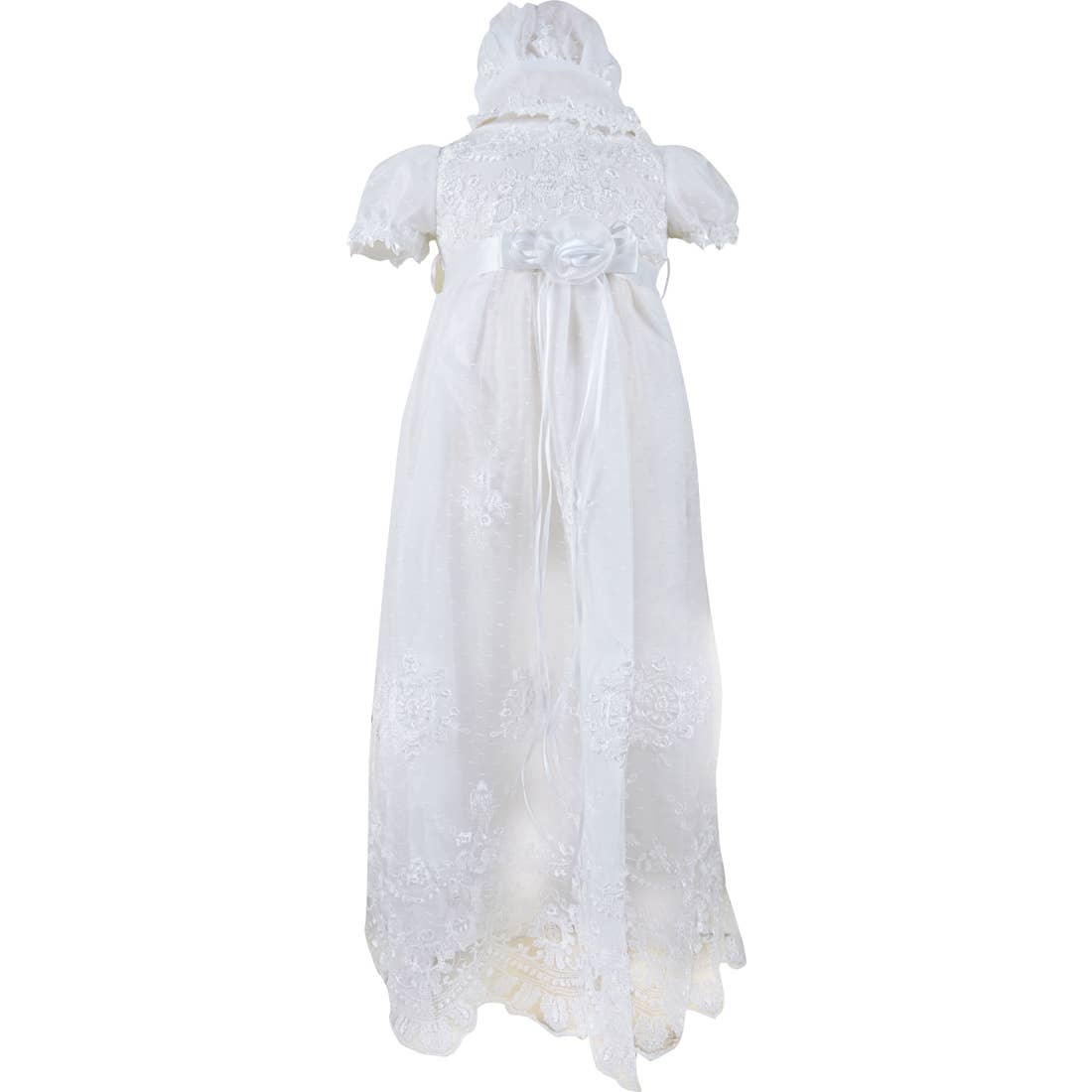 Angeline Kids - Wholesale Dress Set - Baby - Baby Infant Girls Christening Baptism Lace Dress With Bonnet