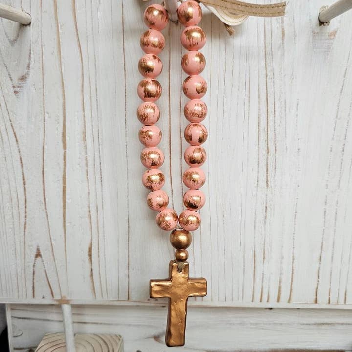 Let There be Light, Inc - Wholesale Decorative Tabletop Object - Blessing Bead 20mm Solid Wood & Resin 12" Auto or Home Décor
