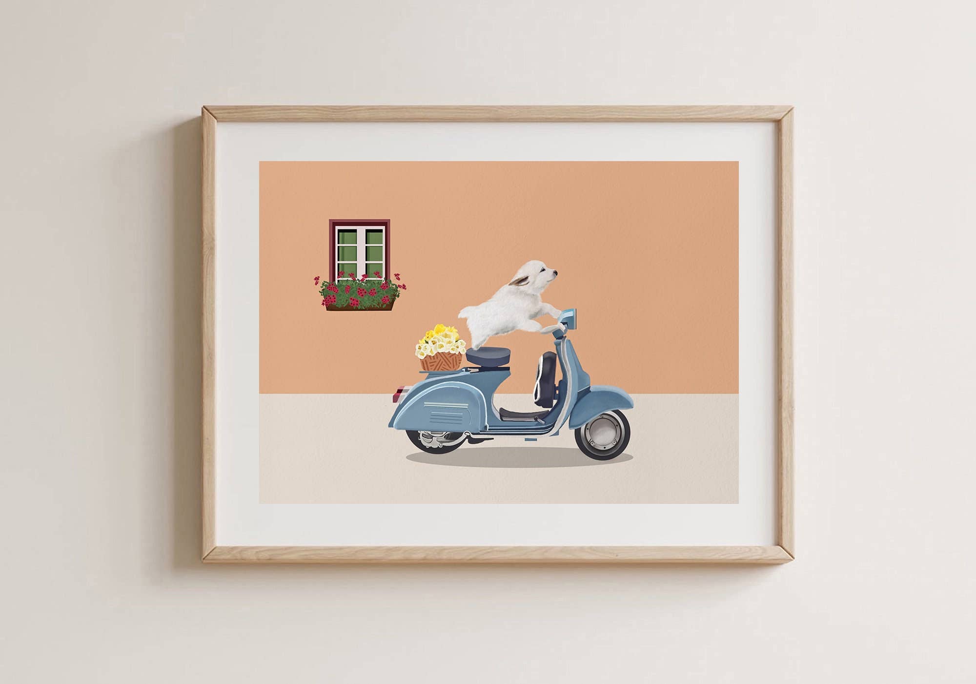 Pawssionate Art - Wholesale Art Print - Dog On Vespa Art Print3
