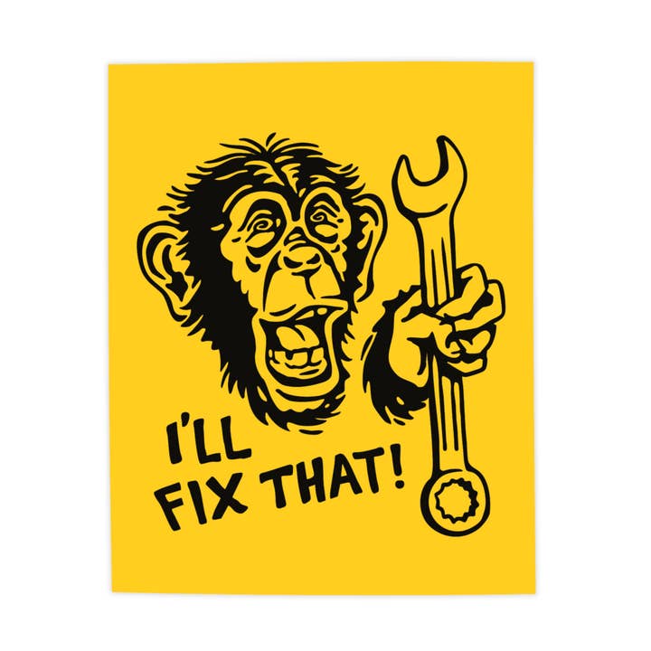 I'll Fix That! - Monkey Print for wholesale by Kamin Tersieff