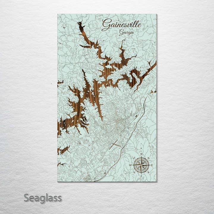 Fire and Pine Wood Maps - Venta al por mayor Mapas - Georgia: Mapa callejero de Gainesville
