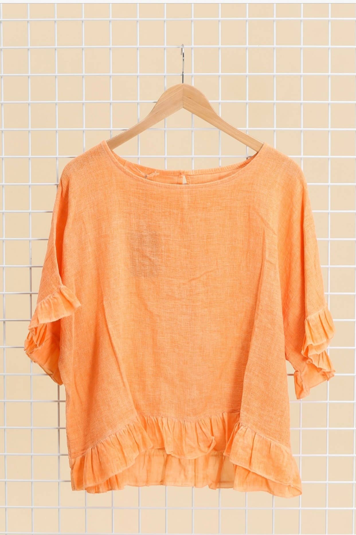 LÉA & LUC - Wholesale Blouse - Women's - Plain blouse in 50% Linen and 50% Cotton REF. 874746