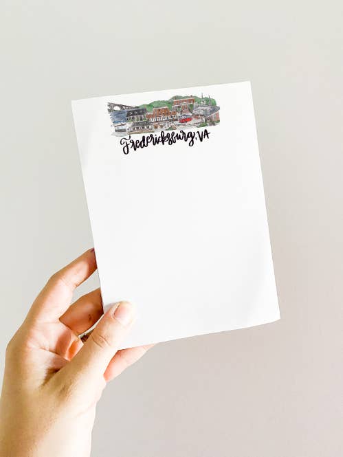 Fredericksburg, VA Virginia Skyline Notepad - 5inx7in for wholesale by Thirteenwinks