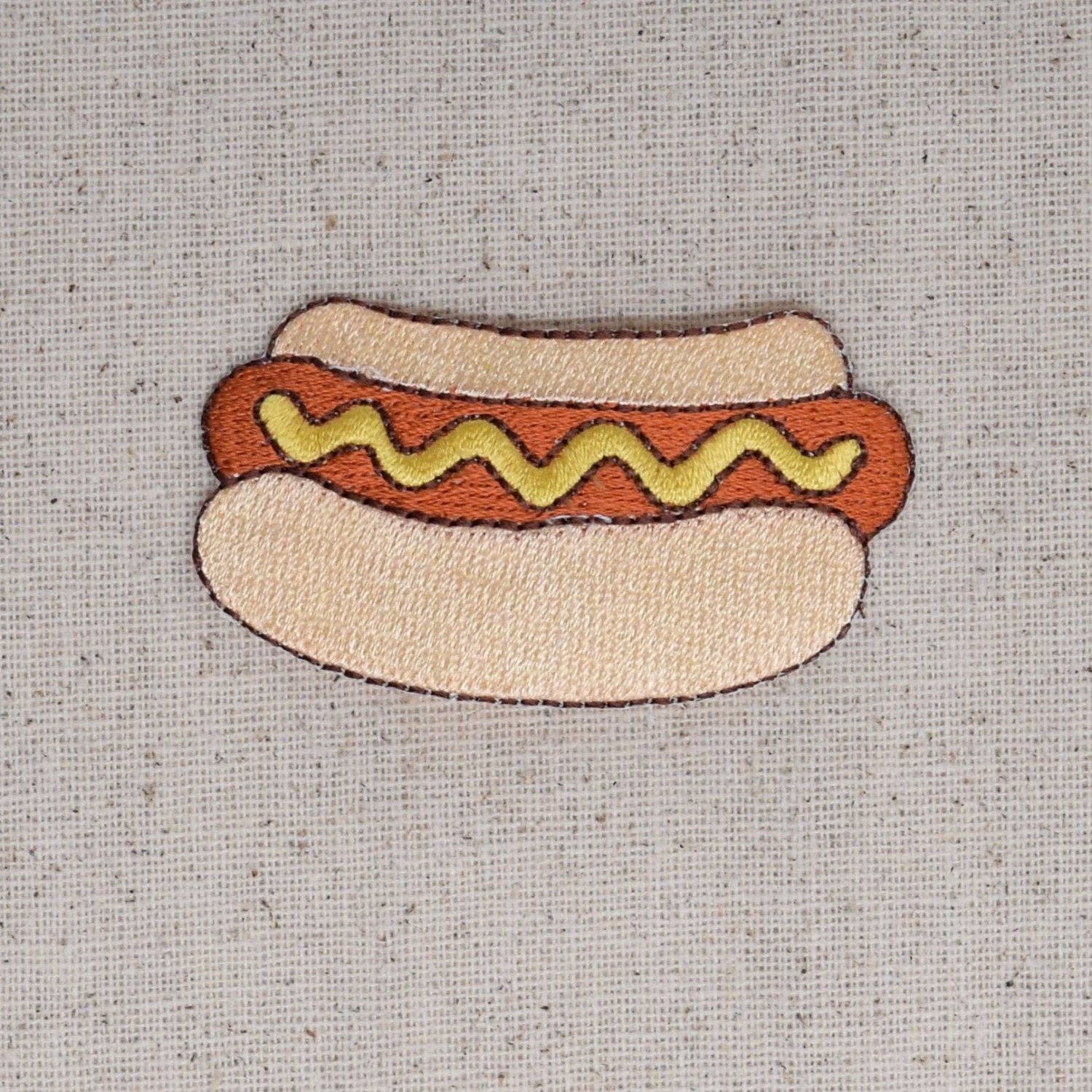 Wholesale Applique - Wholesale Patch - Hot Dog - Bun - Mustard - Picnic Food - Iron on Patch2
